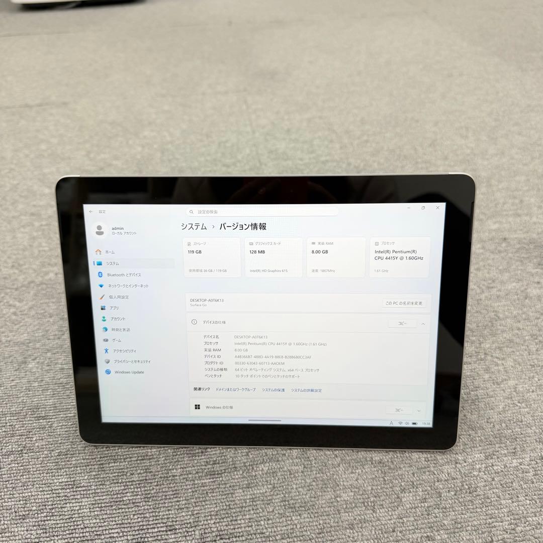 Windowsタブレット本体 Microsoft Surface Go 8GB/128GB