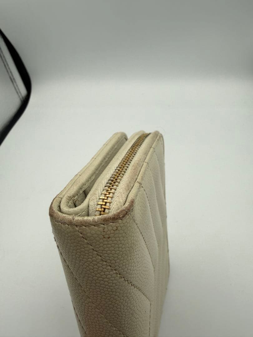 サンローランSAINT LAURENT 二つ折り財布 クリーム　ミニ財布