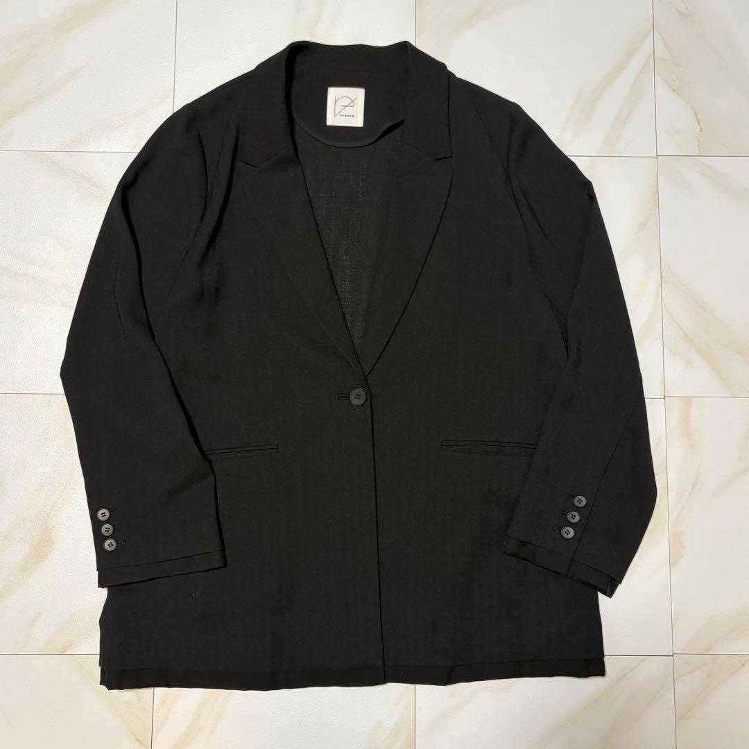 【美品】crewre クルーレ レイヤードシアージャケット ブラック サイズ3