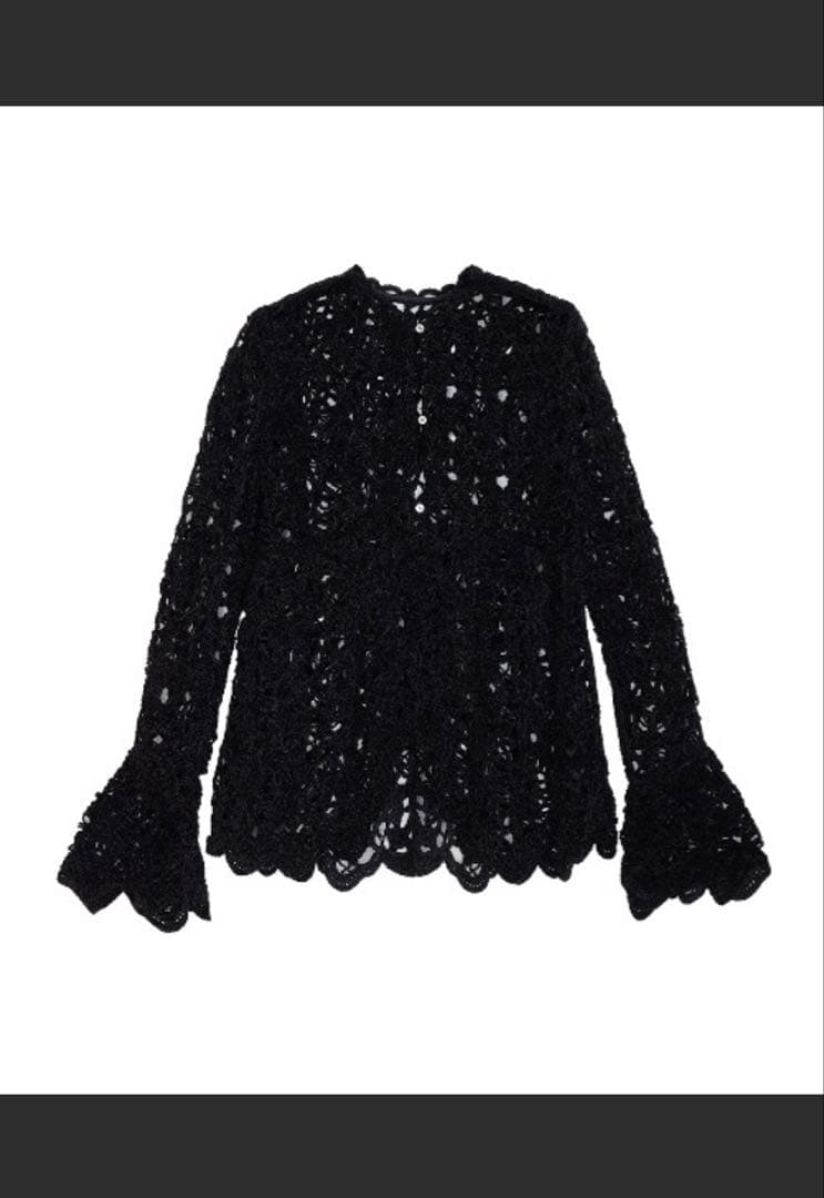 トップス Ameri UND VELOUR LACE PEPLUM KNIT TOP