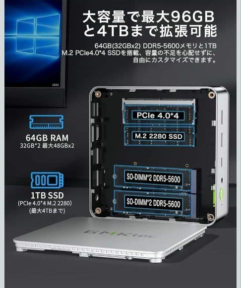 Intel Core Ultra 125H搭載 64GBメモリ 1TB SSD