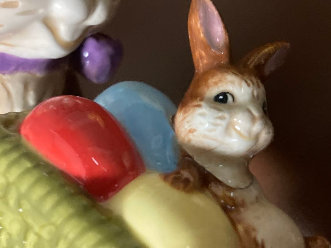 春のウサギ陶器フィギュアセット