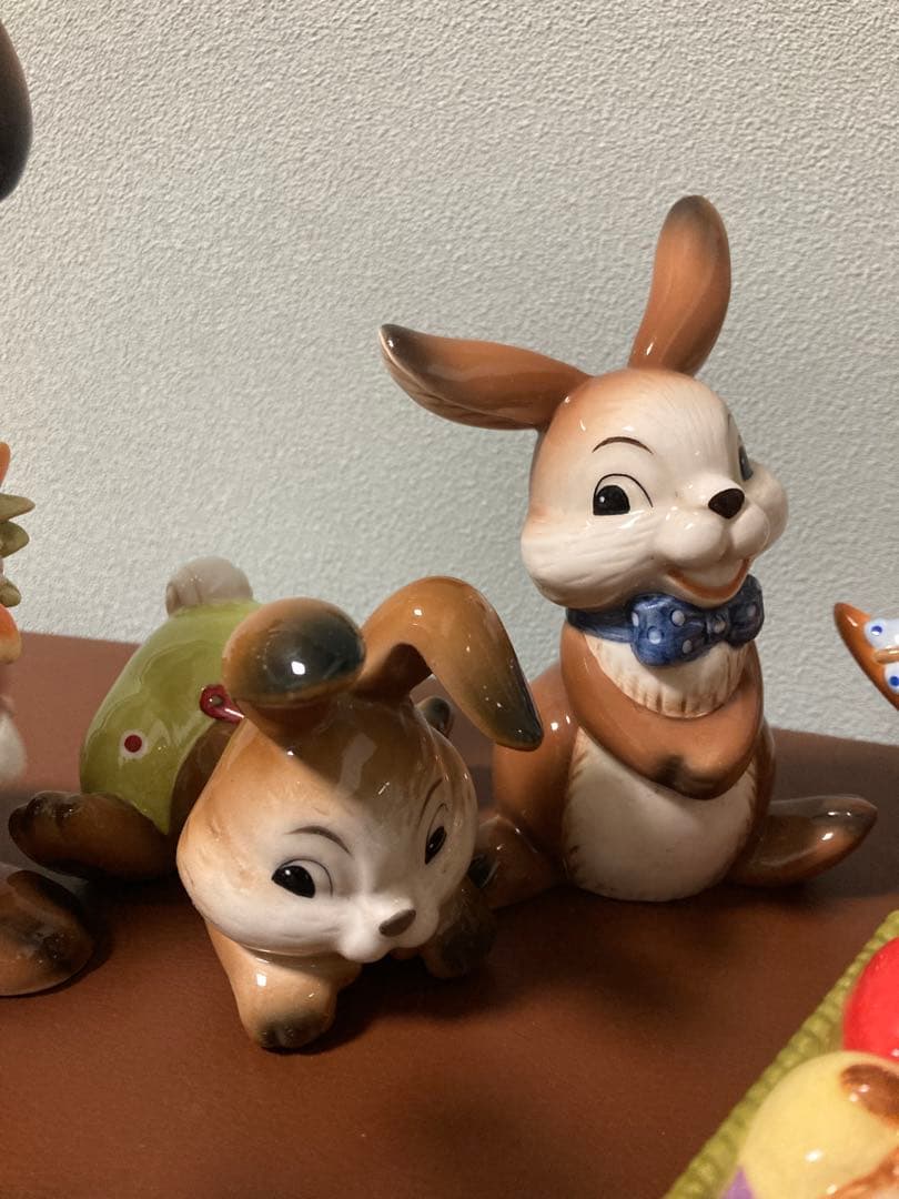 春のウサギ陶器フィギュアセット