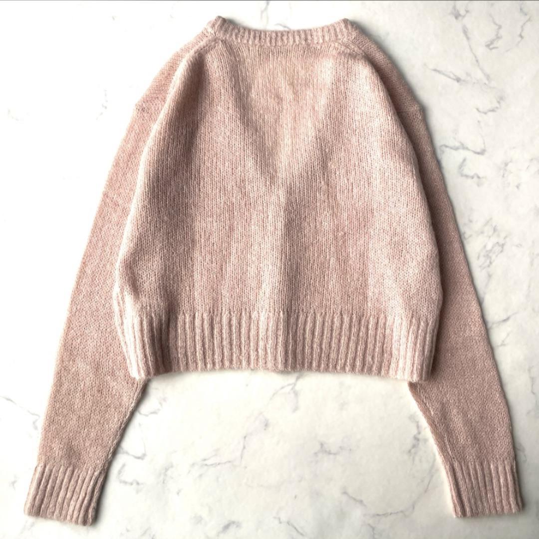 デミルクスビームス 24AW アルパカ ラメ Vネック カーディガン ピンク F