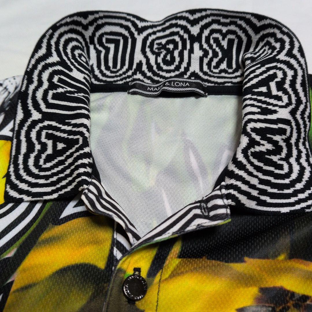 美品　MARK＆LONA 　ゴルフ　スカル花柄 　半袖ポロシャツ　メンズ　L
