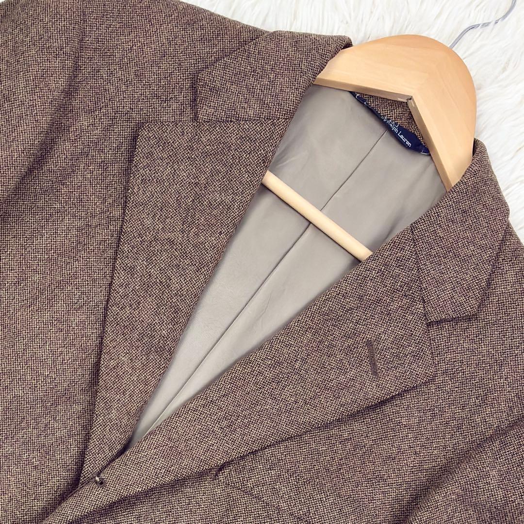 美品　ポロバイラルフローレン　ツイード　テーラードジャケット　M　キャメル