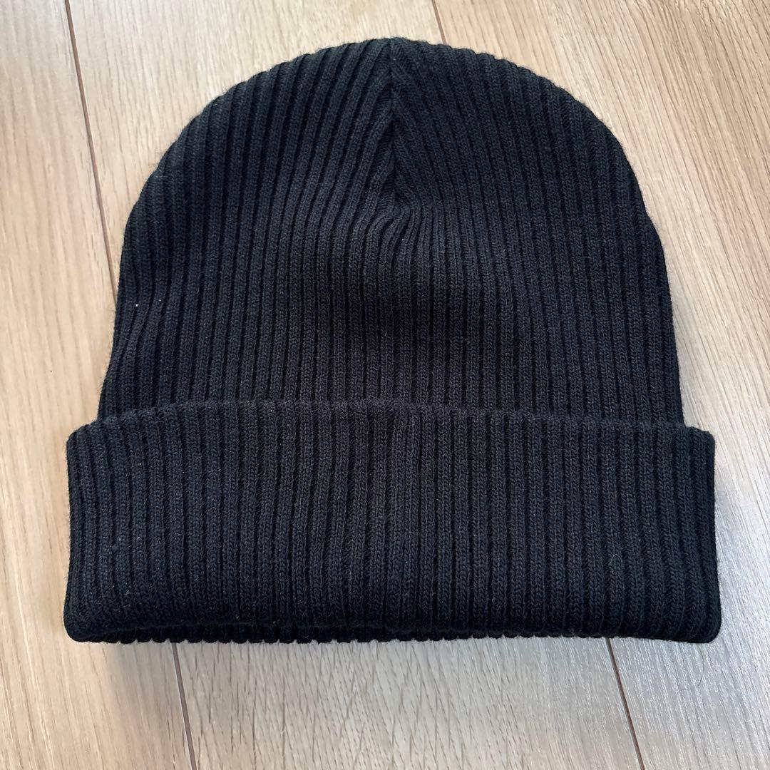 Supreme リブ編みニット帽 黒