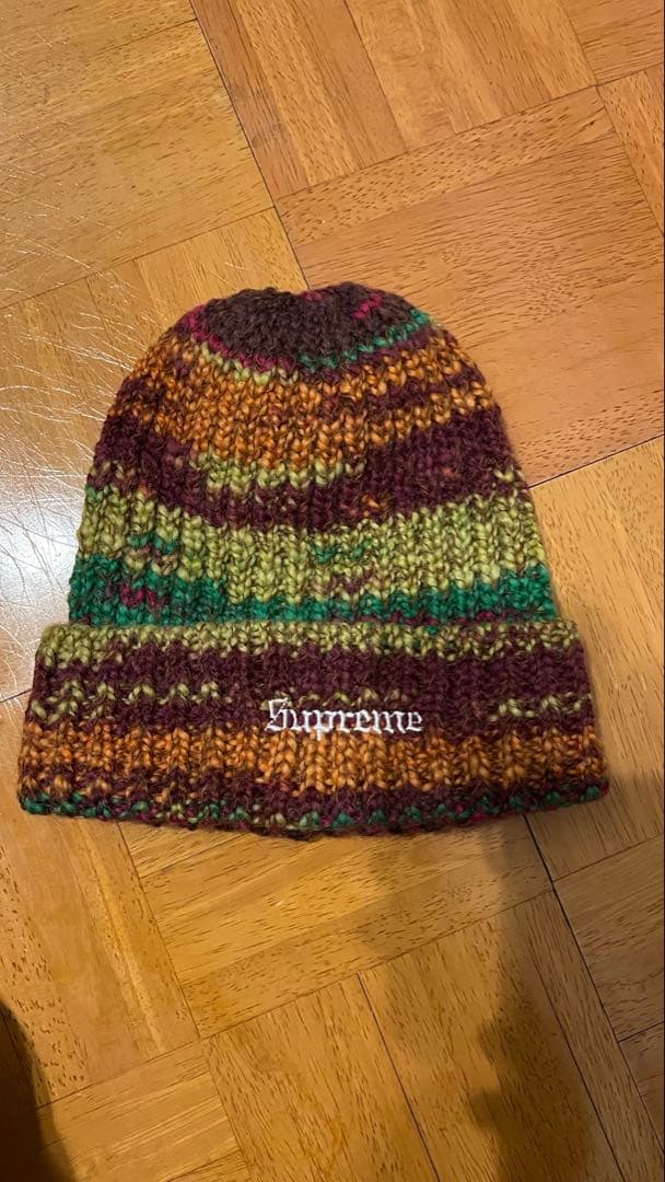 帽子 Supreme space dye stripe beanie