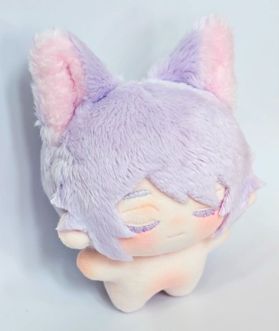 自作 無属性 ぬいぐるみ 藤色の猫くん 10cm
