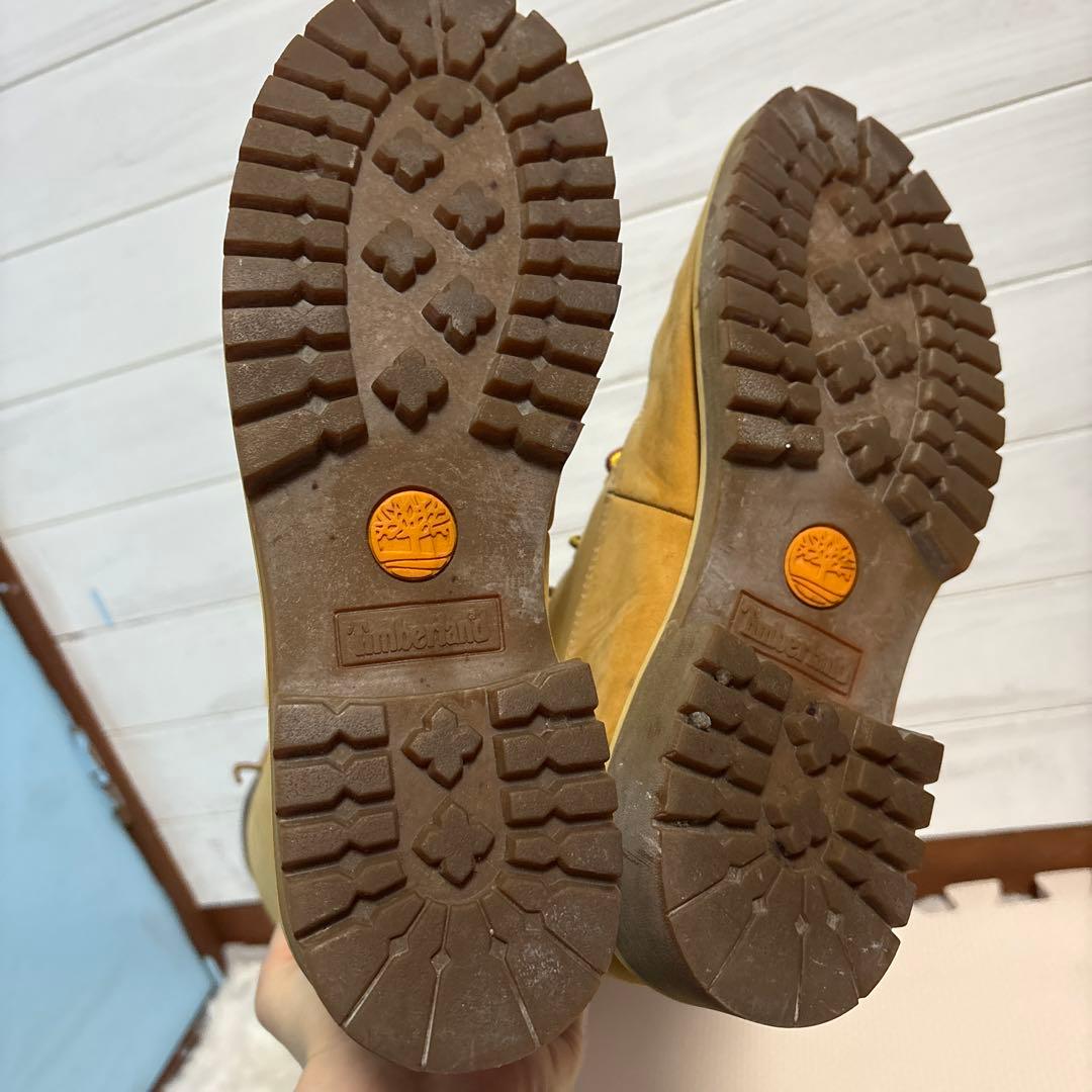 Timberland 編み上げイエローロングブーツ
