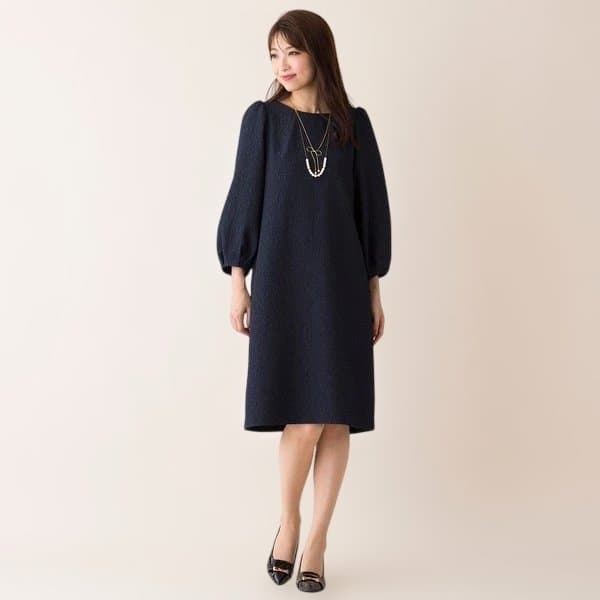 ローズティアラ フクレジャガードコクーンワンピース　46サイス