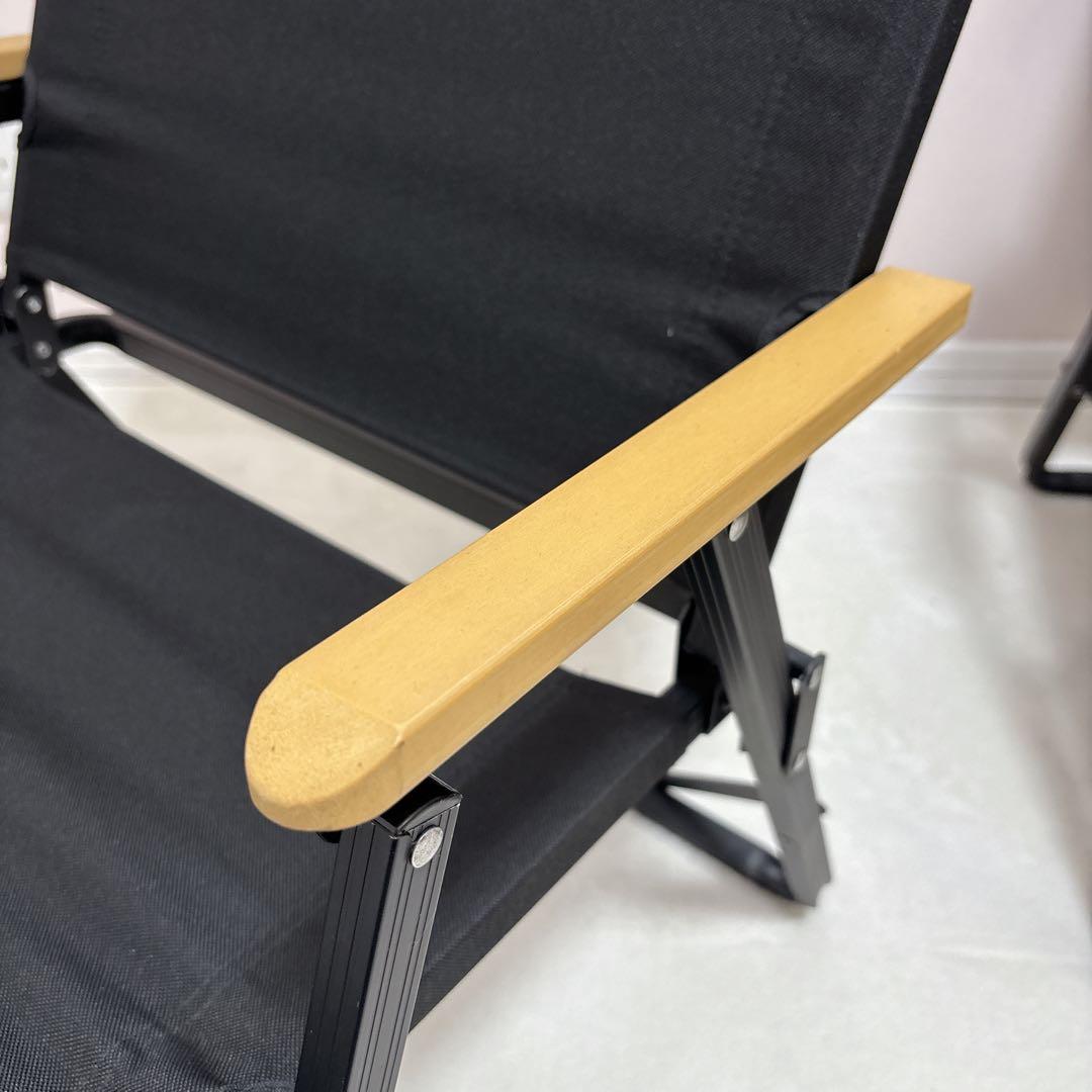 ハイランダー 黒 折りたたみアウトドアチェア 2脚セット