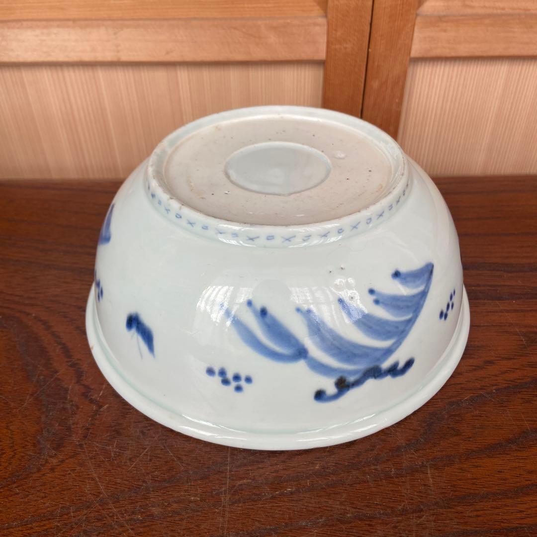 古伊万里染付静観山水松竹梅図鉢 江戸時代