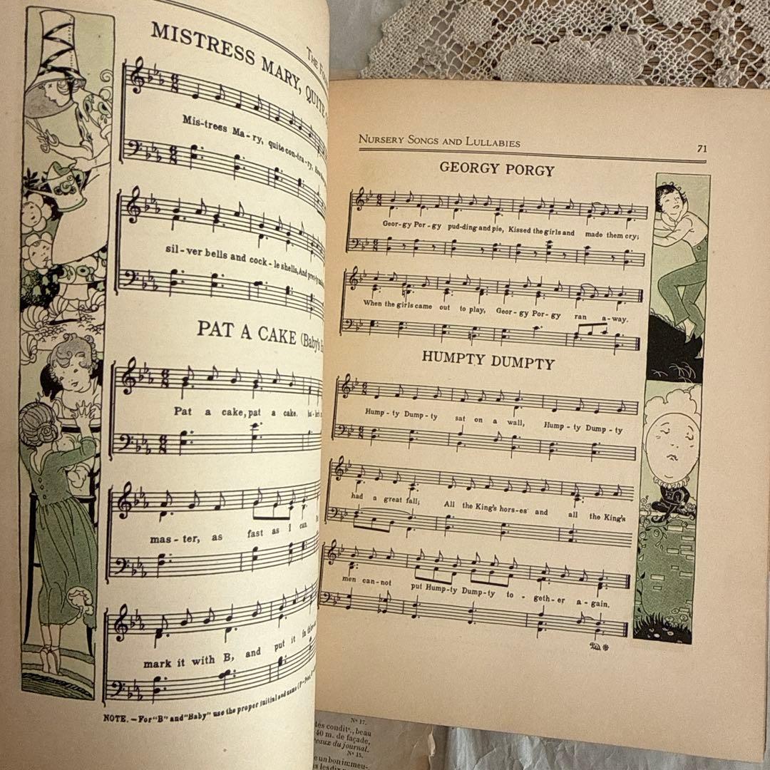 ステキな挿絵アンティーク児童書　洋書　古書　絵本ジャンクジャーナル素材　童話