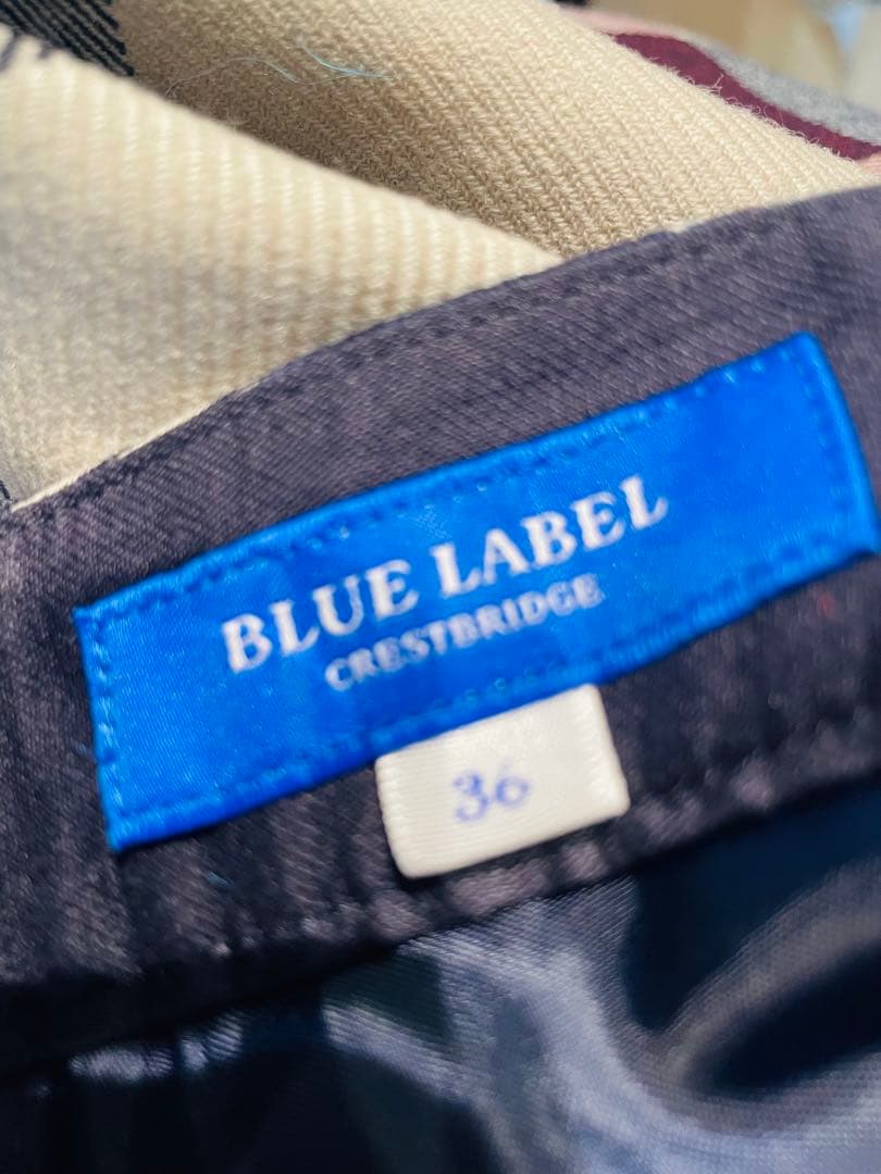 【美品】BLUE LABEL ブルーレーベル　チェック柄フレアロングスカート36