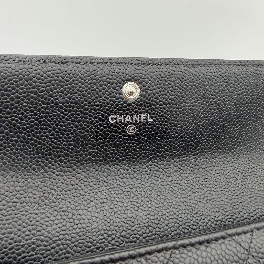 シャネル CHANEL 長財布 マトラッセ キャビアスキン 二つ折り 人気