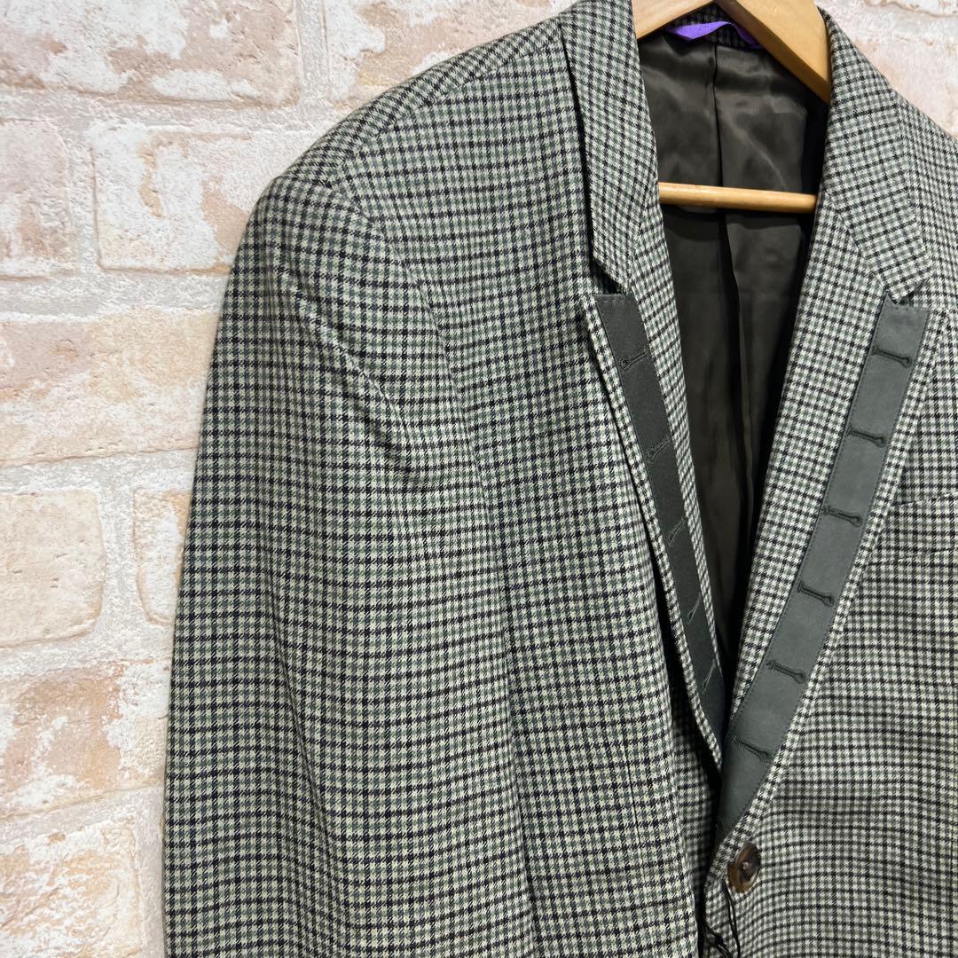 Paul Smith グリーン系チェック テーラードジャケット M