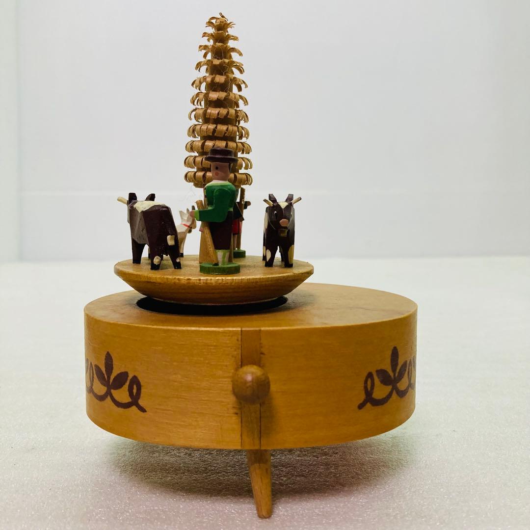 【動作確認済】　ドイツ製　オルゴール エーデルワイス アルプスの羊飼　木製