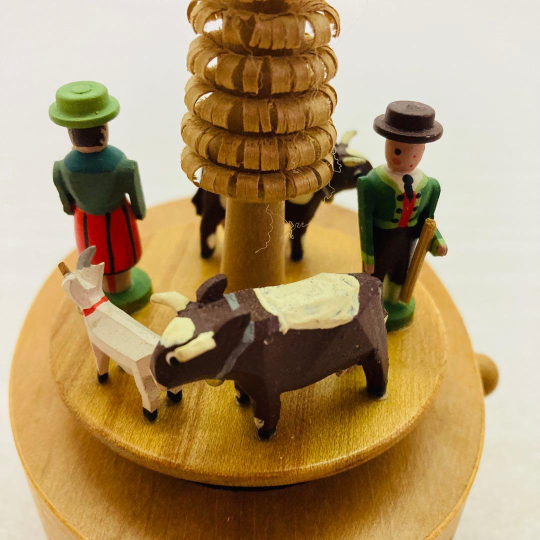 【動作確認済】　ドイツ製　オルゴール エーデルワイス アルプスの羊飼　木製