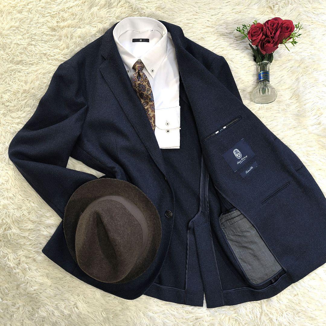 ♠トシ【ランズエンド】✨美品　テーラードジャケット　紺　AB6　XL