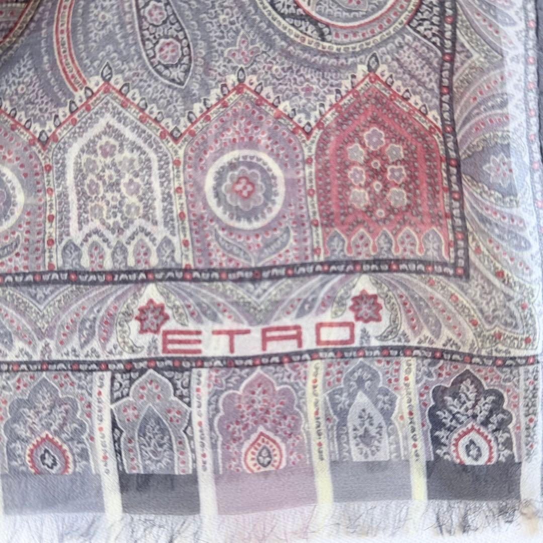 ETRO エトロ シルクスカーフ ペイズリー 132×42cm 美品 イタリア製