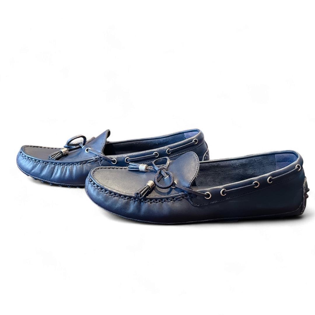 COLE HAAN ドライビングシューズ ネイビー 本革 タッセルローファー