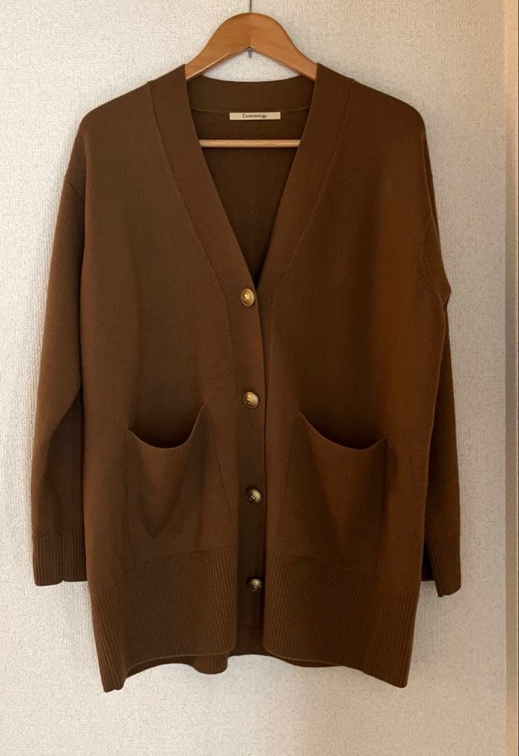 curensology2024FW アッシュクウールカーディガン　キャメル54
