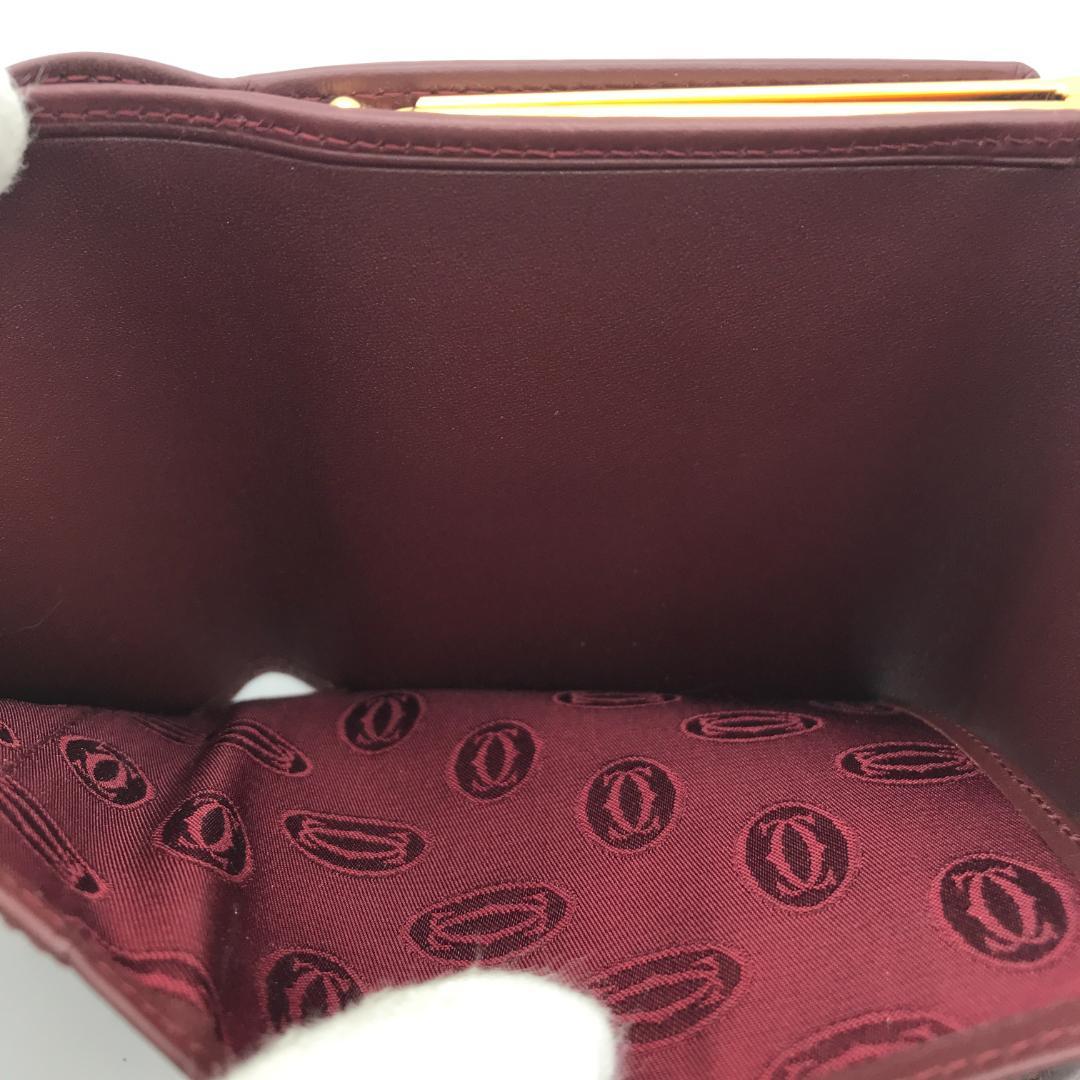 【未使用品】Cartier カルティエ マスト がま口 三つ折り 財布 レザー