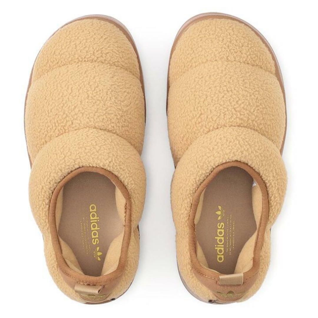 【美品】adidas パフィレッタ ボア スリッポン ブラウン25.5cm