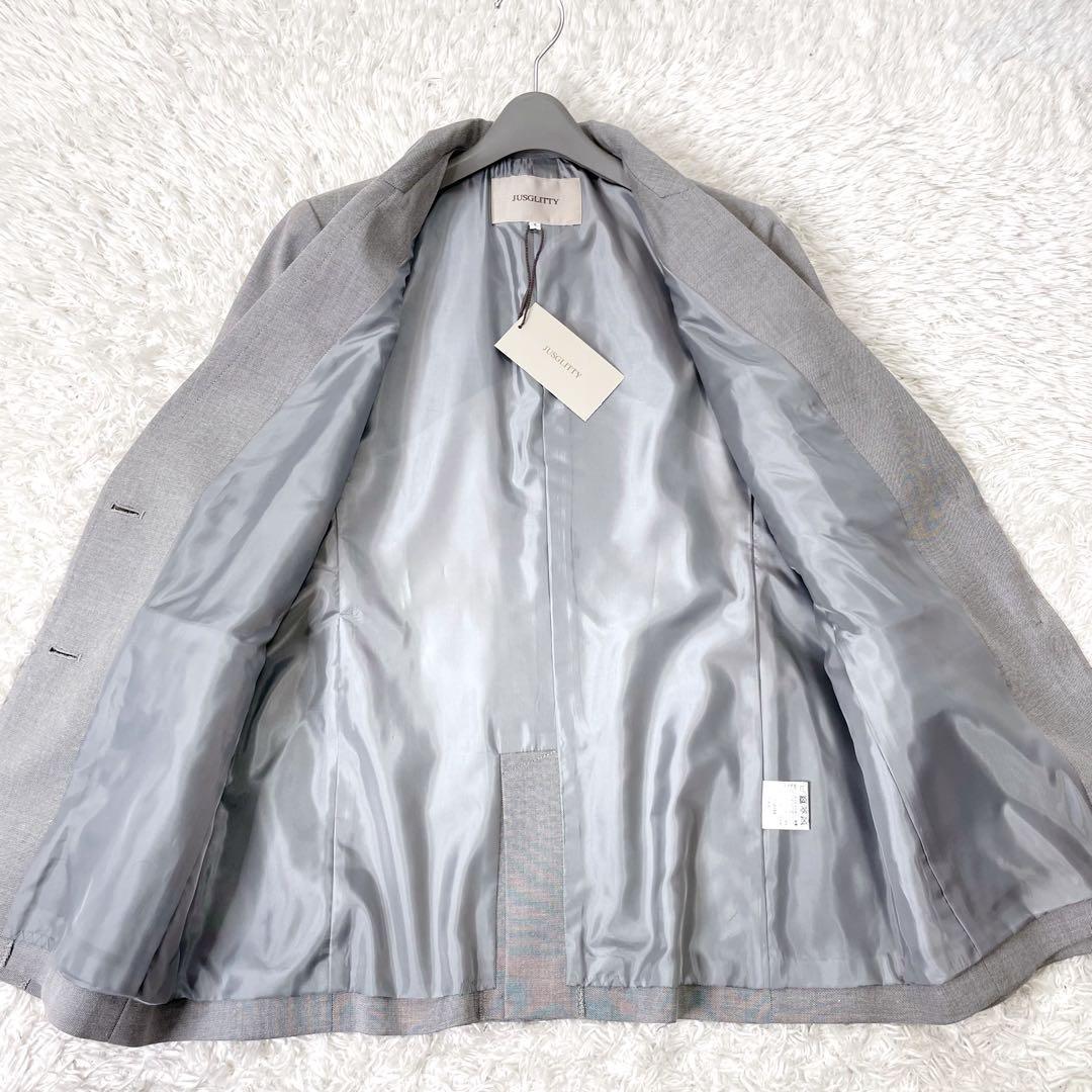 新品✨ジャスグリッティー　金ボタンテーラージャケット　2024 グレー