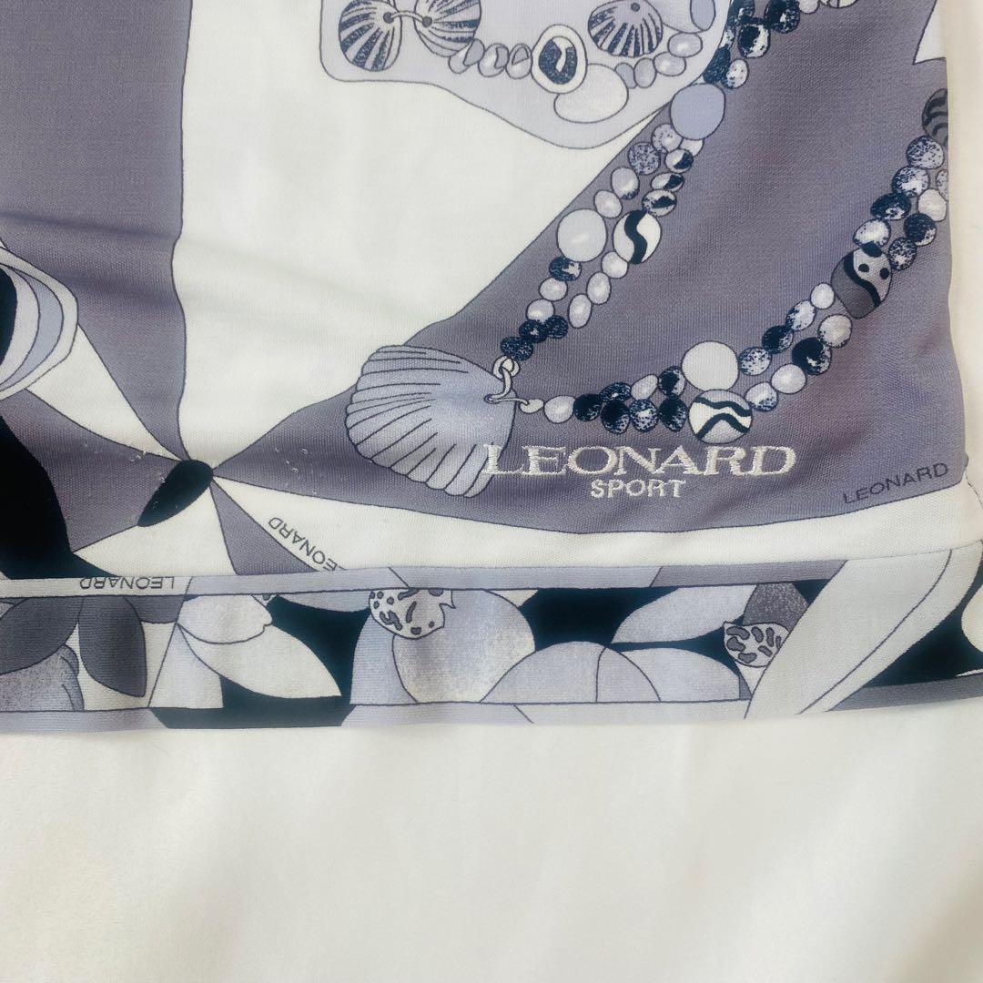 LEONARD レオナード半袖ポロシャツ サイズ40 ボタニカル柄　日本製
