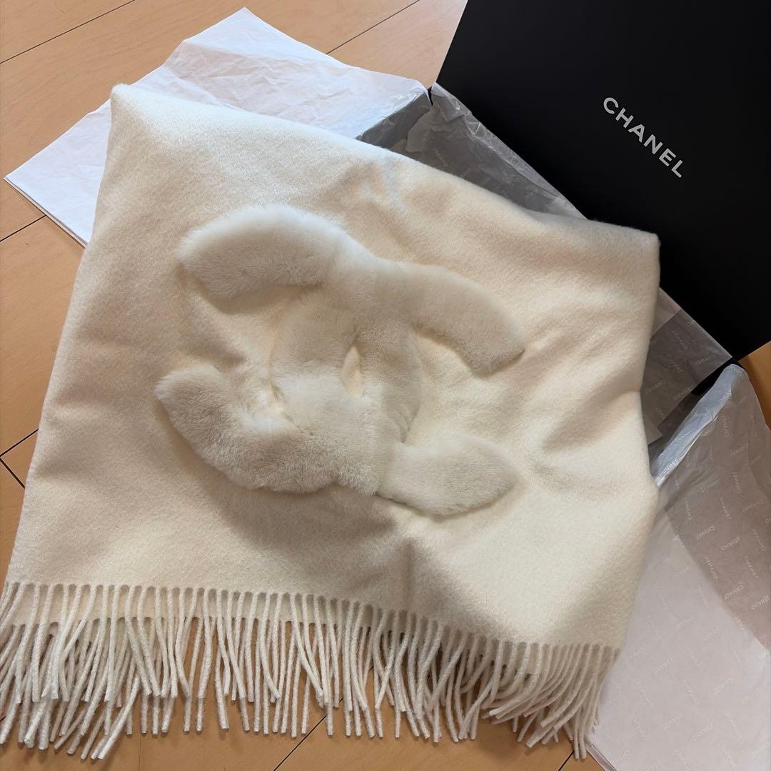 CHANEL カシミヤ100% 大判 マフラー ストール