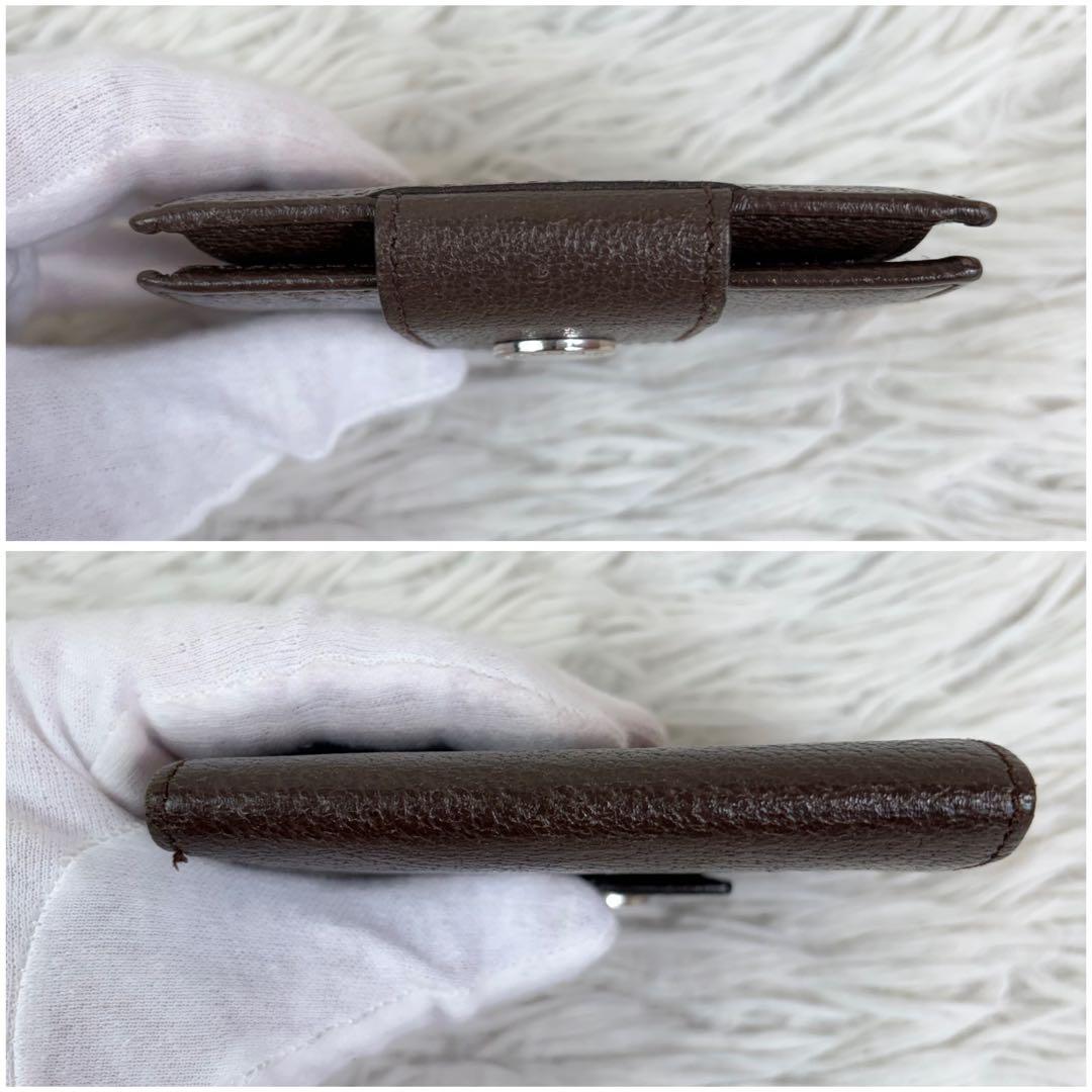 未使用保管品✨BVLGARI クラシコ ロゴ金具 レザー 二つ折り財布 濃茶