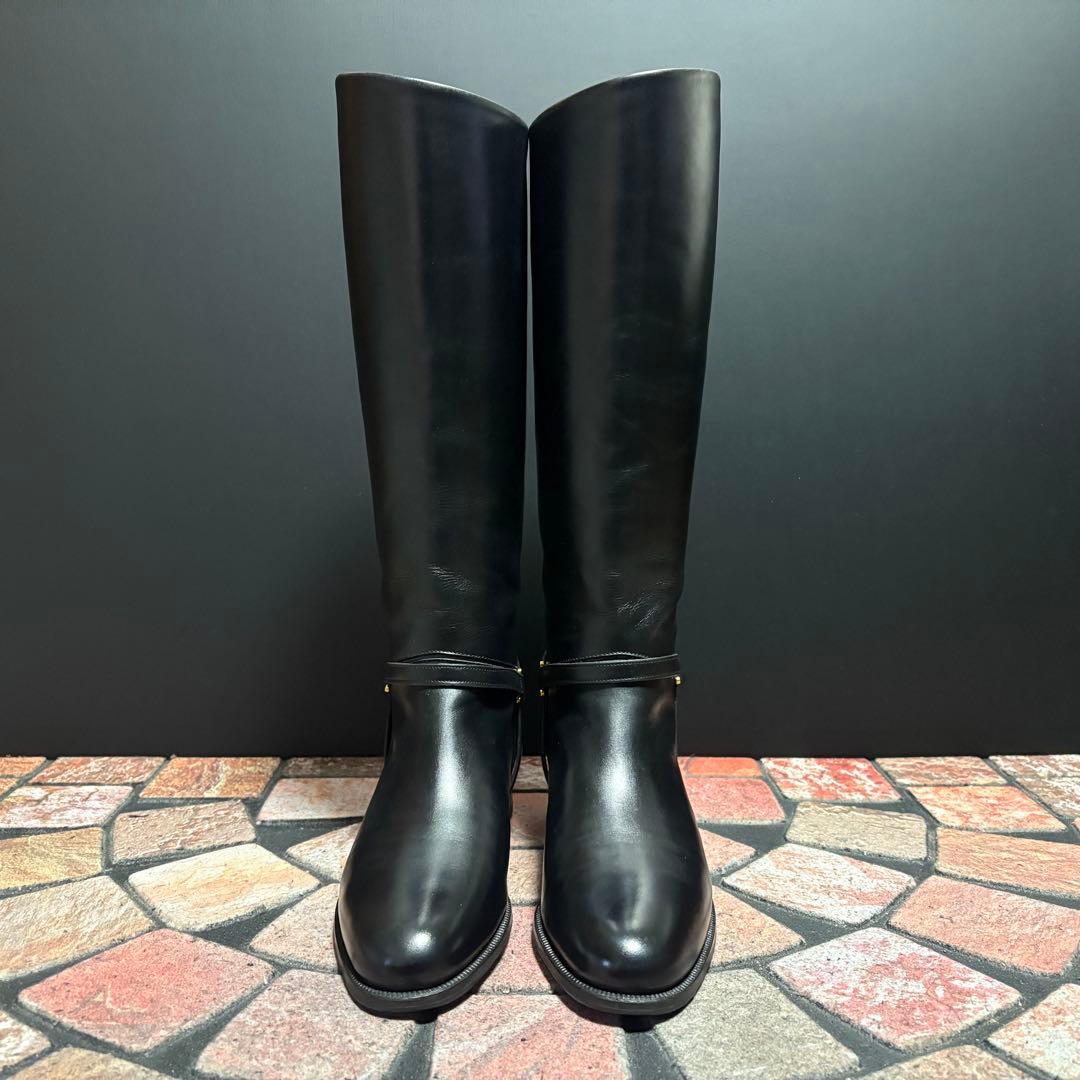 【名作】タニノクリスチー ジョッキブーツ　23cm ロングブーツ　本革　黒