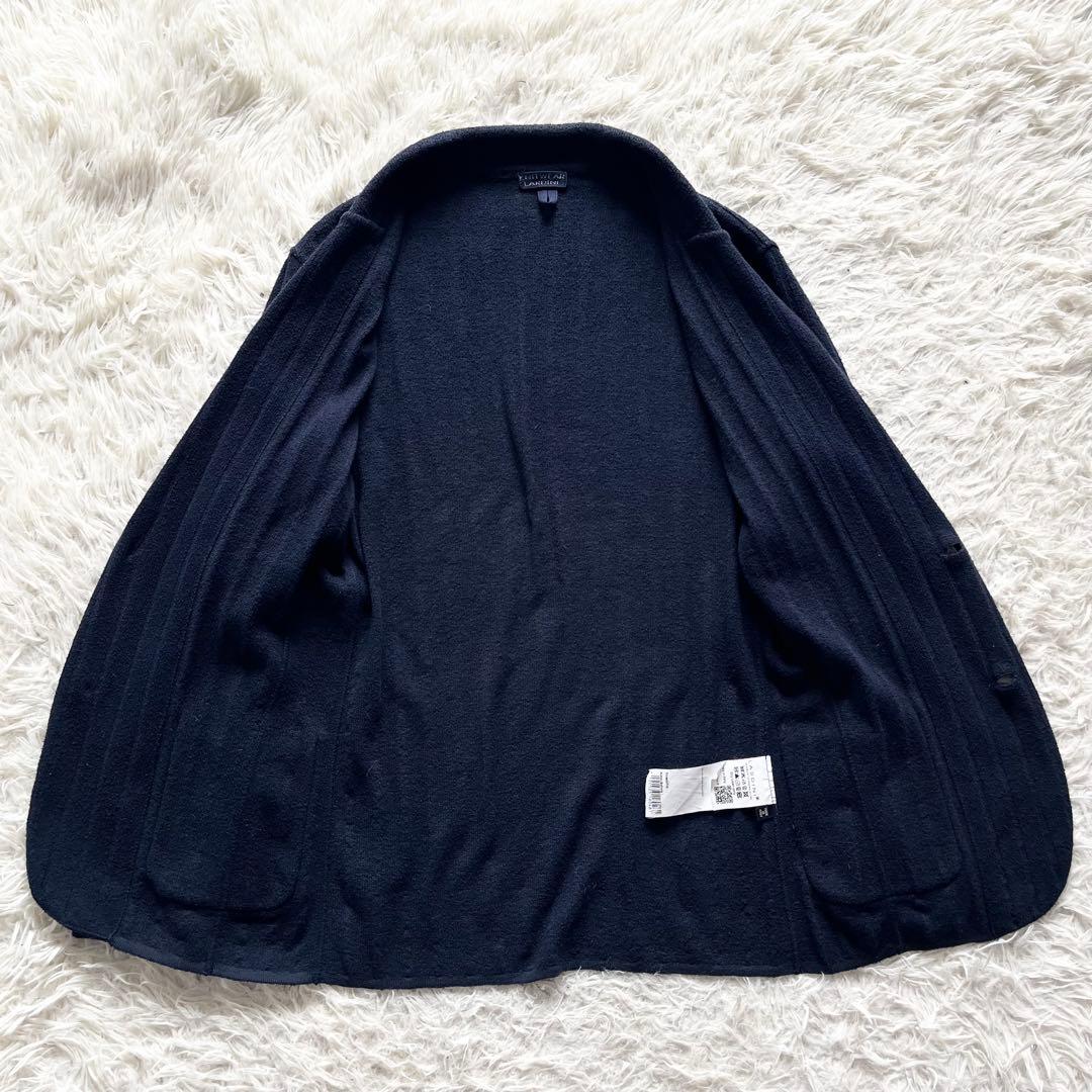 <美品>LARDINI ネイビー ウール ニット ジャケット　サイズM相当