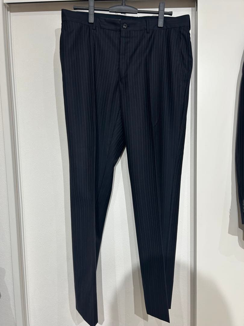 Armani ストライプ スーツジャケット ダークグレー