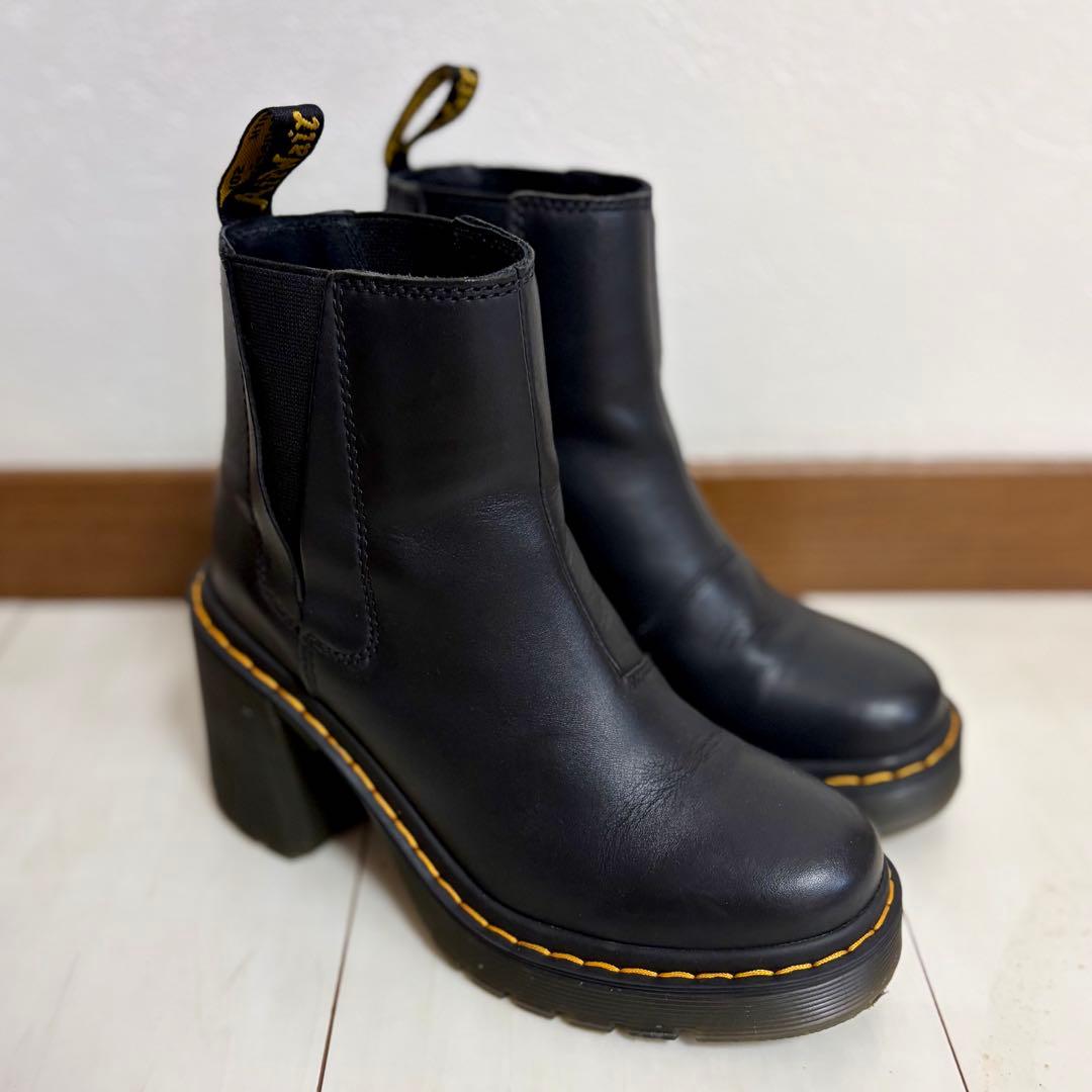 【Dr.Martens】レザー サイドゴアヒールブーツ UK4 37 23cm