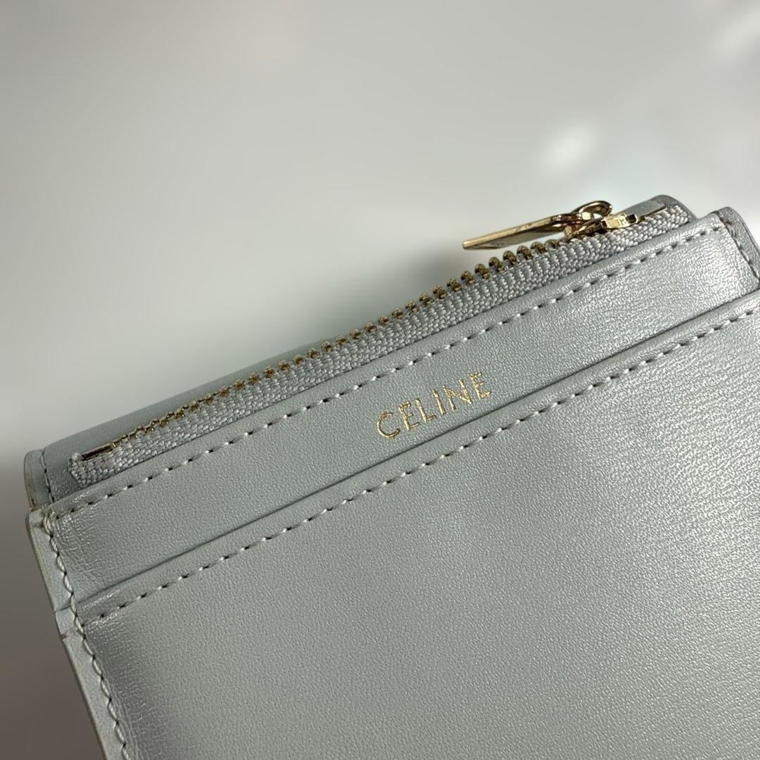 CELINE トリオンフ 入れ付き コンパクトウォレット　ブルー