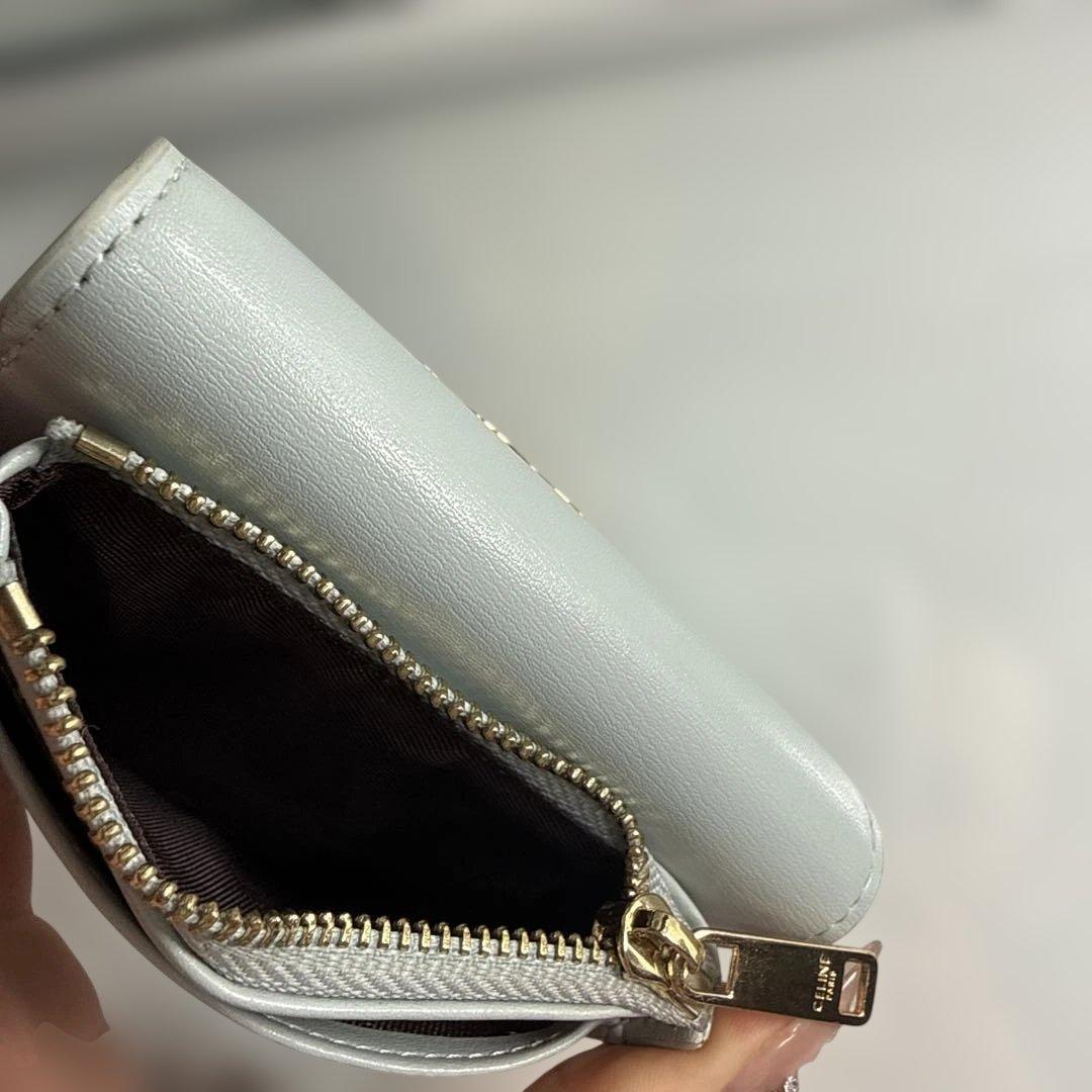 CELINE トリオンフ 入れ付き コンパクトウォレット　ブルー