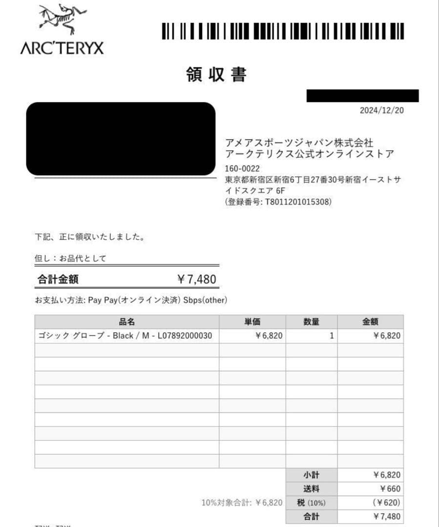 ARC'TERYX GOTHIC GLOVE ブラック M