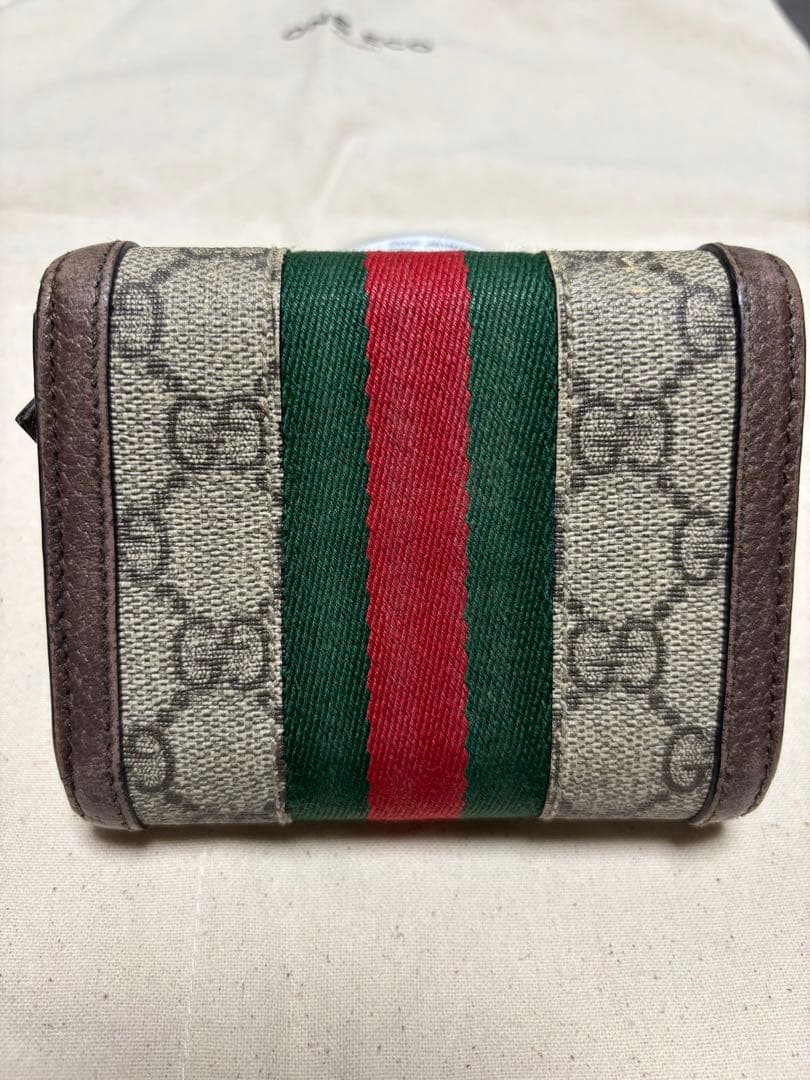 GUCCI コンパクトウォレット オフィディア GGシェリー 三つ折り財布