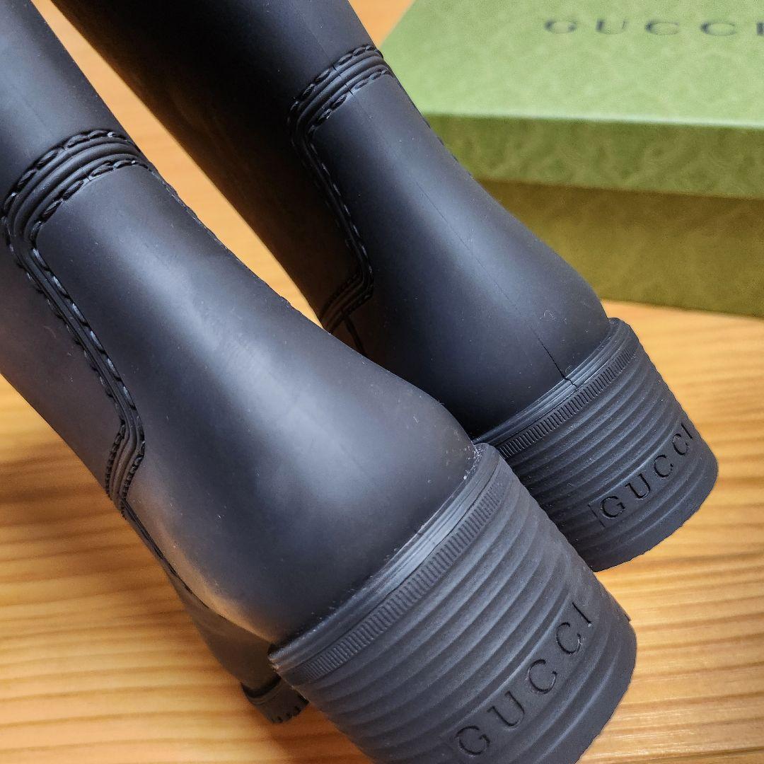 【新品】GUCCI 長靴 レインシューズ レインブーツ GGロゴ付き