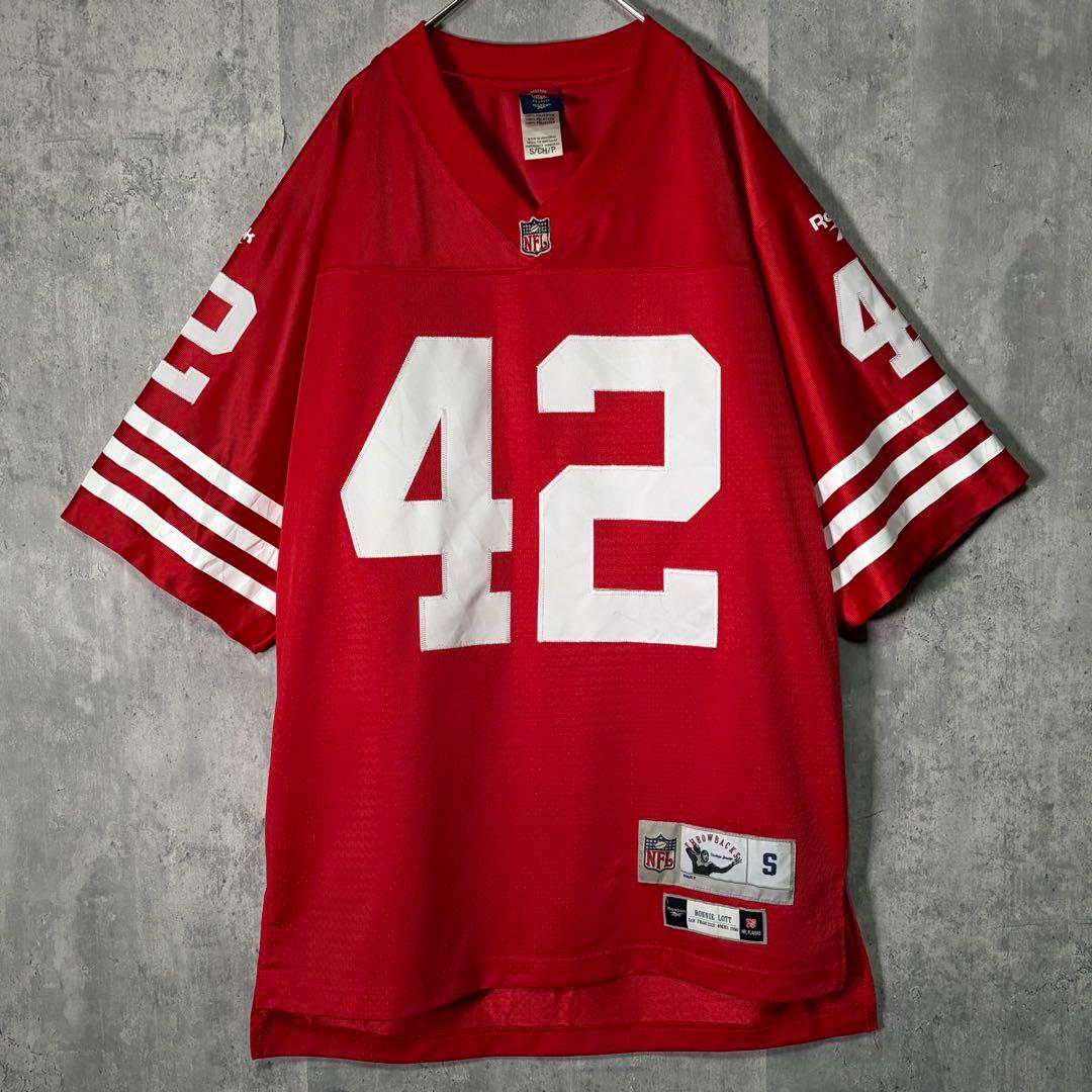 希少 NFL Reebok SF 49ers ロニー ロット ゲームシャツ