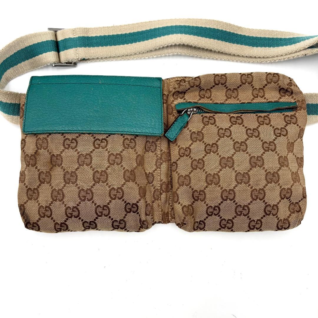 GUCCI グッチ GGキャンバス シェリーライン ウエストポーチ