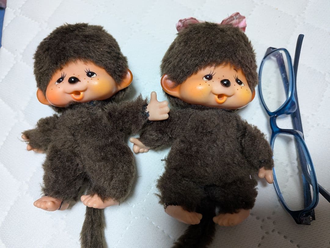 初代マイチッチ ペア 約13㌢ カタカナタグ モンチッチ 昭和レトロ