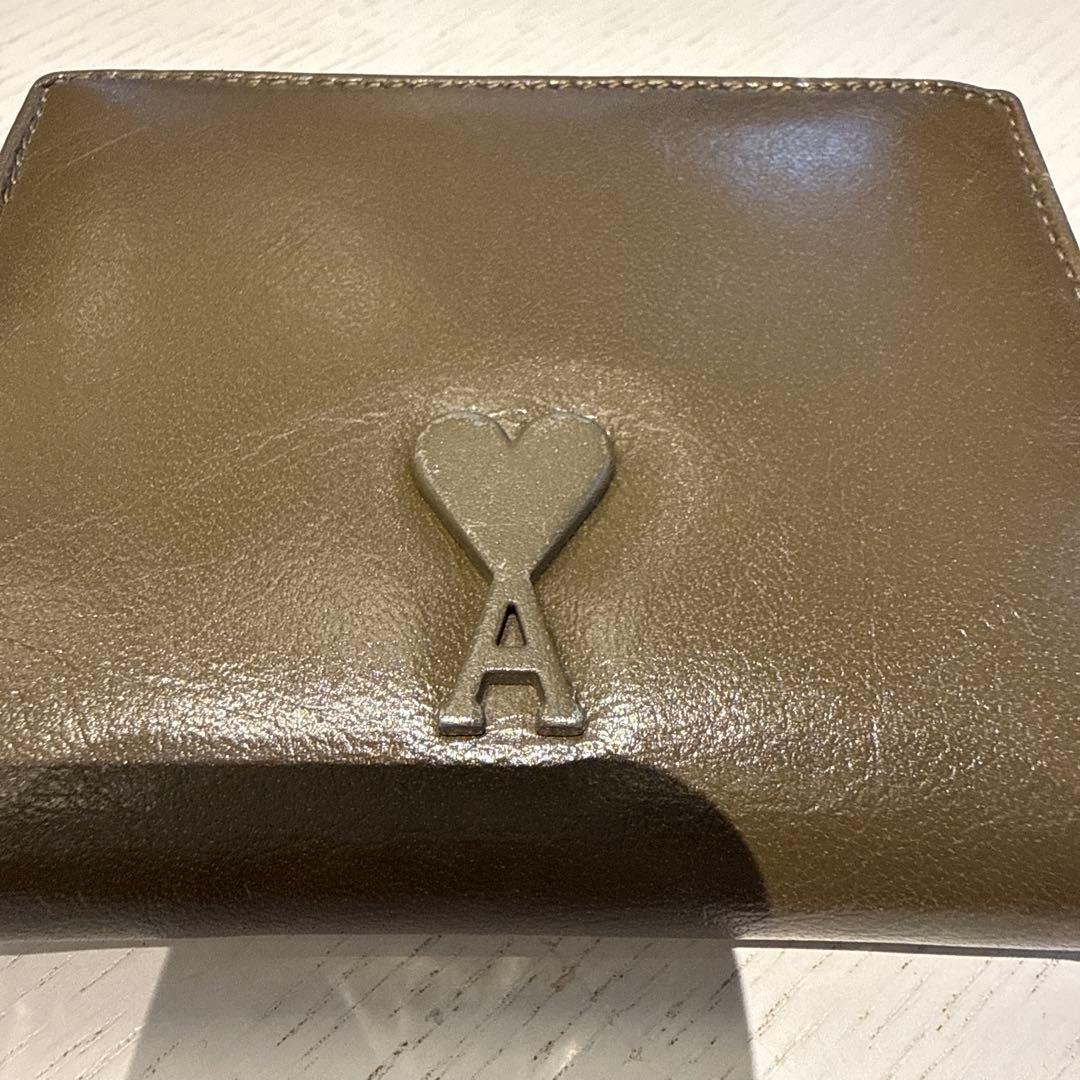 AMI PARIS 財布 スムースレザー カーキ