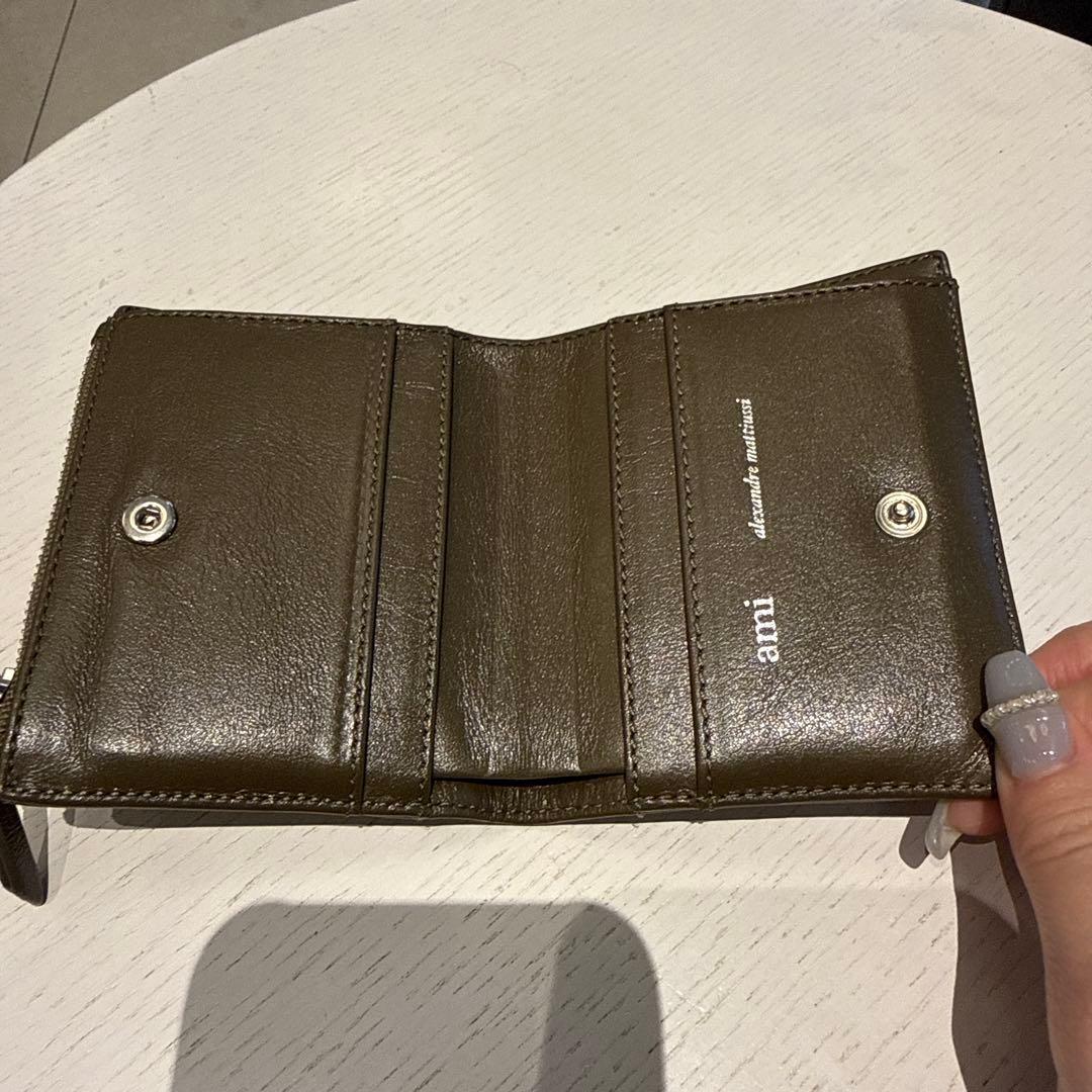 AMI PARIS 財布 スムースレザー カーキ