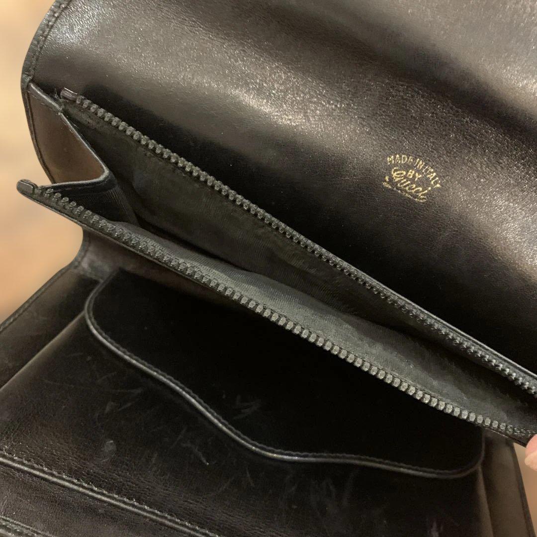 Gucci ネイビーレザー 二つ折り財布