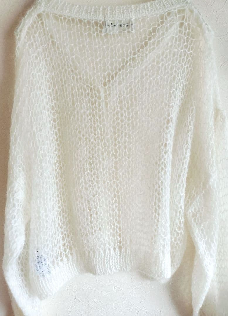 THE TOE PARASOL KID MOHAIR CARDIGAN ホワイト
