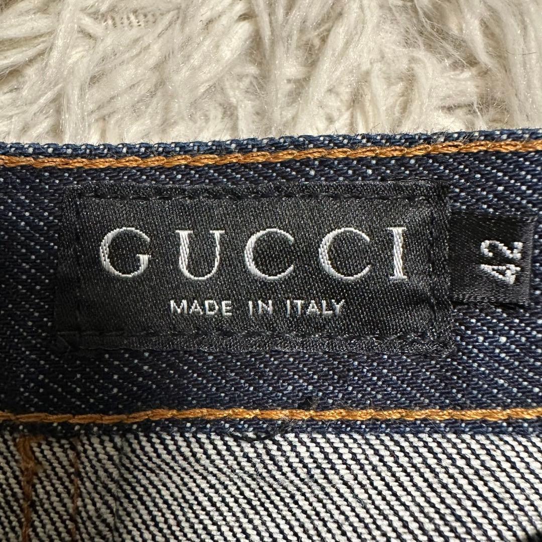 美品【GUCCI】 グッチ 膝丈 デニム タイト42 希少サイズ
